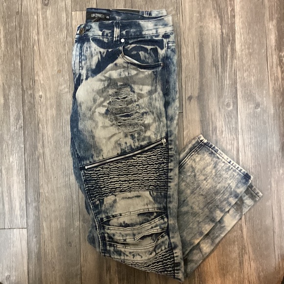 Moto Stone Washed Mens Jeans - Picture 4 of 9